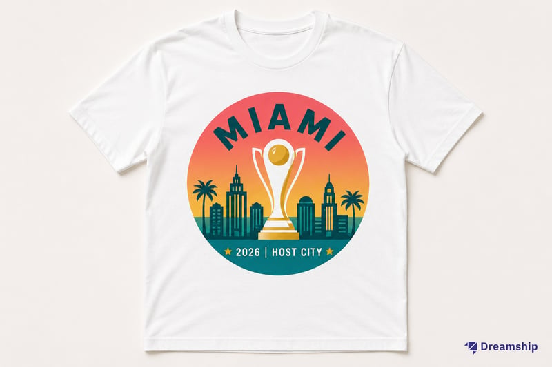 Thiết kế thành phố tổ chức Miami 2026 dạng badge tròn