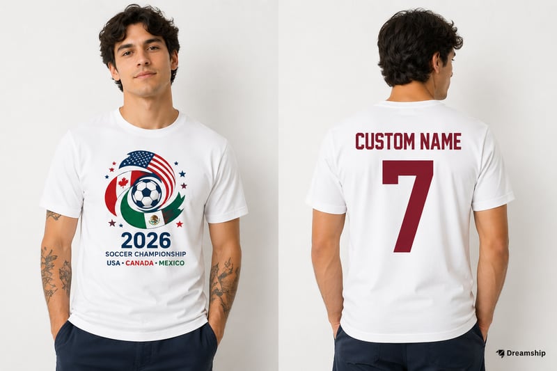 Áo custom World Cup 2026 mặt trước logo mặt sau tên và số áo