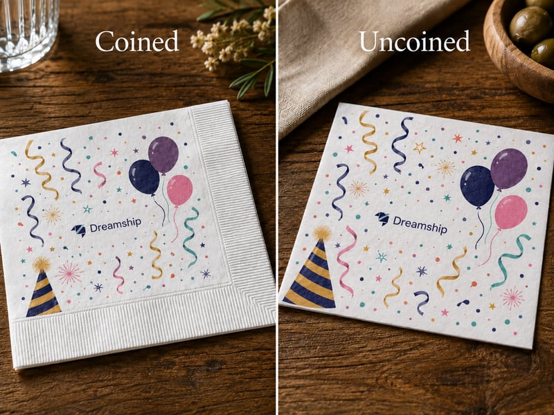 coined vs uncoined napkin