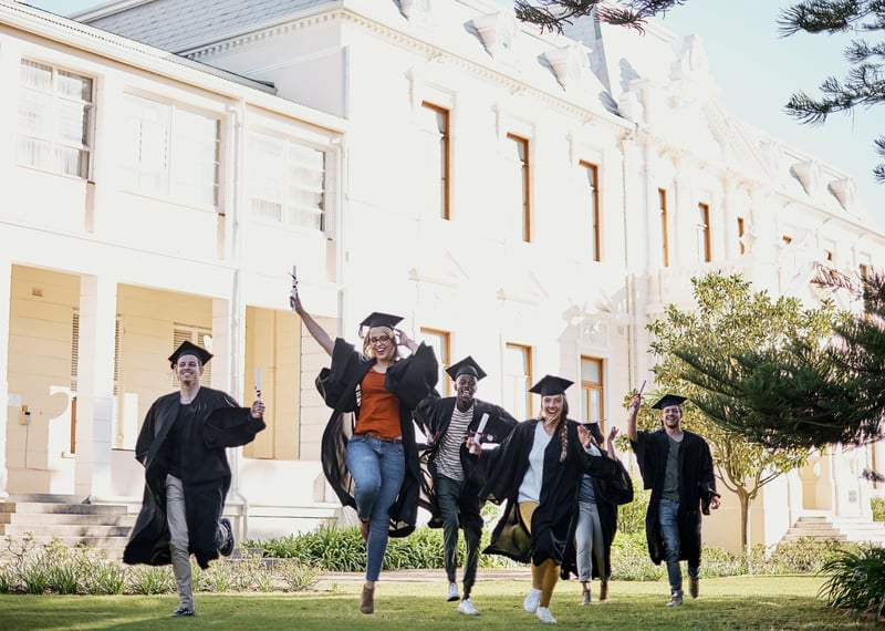 running-straight-towards-their-dreams-shot-group-students-running-together-row-graduation-day