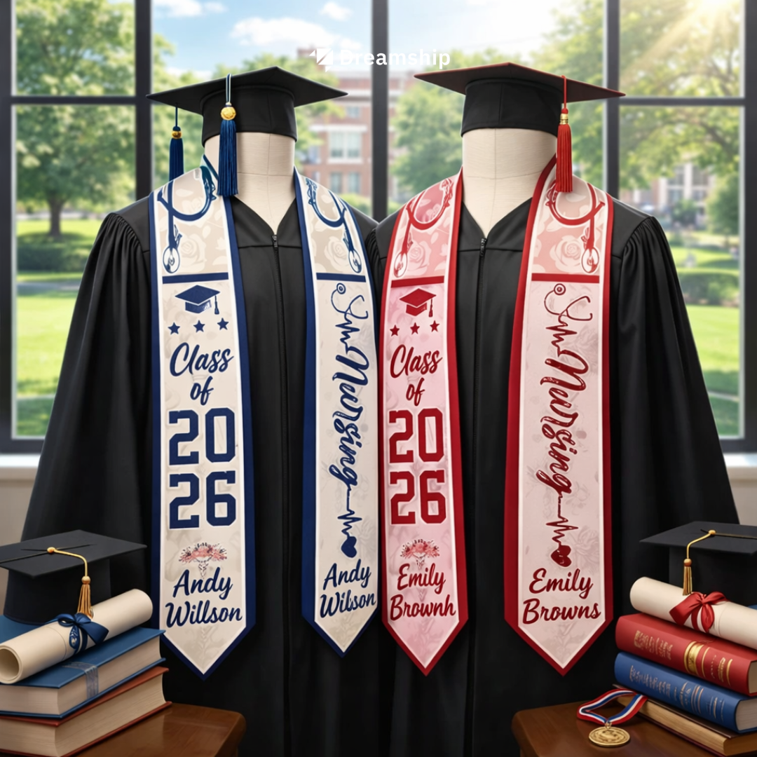 Graduation Stole tùy chỉnh từ Dreamship - POD Mùa Tốt Nghiệp 2026