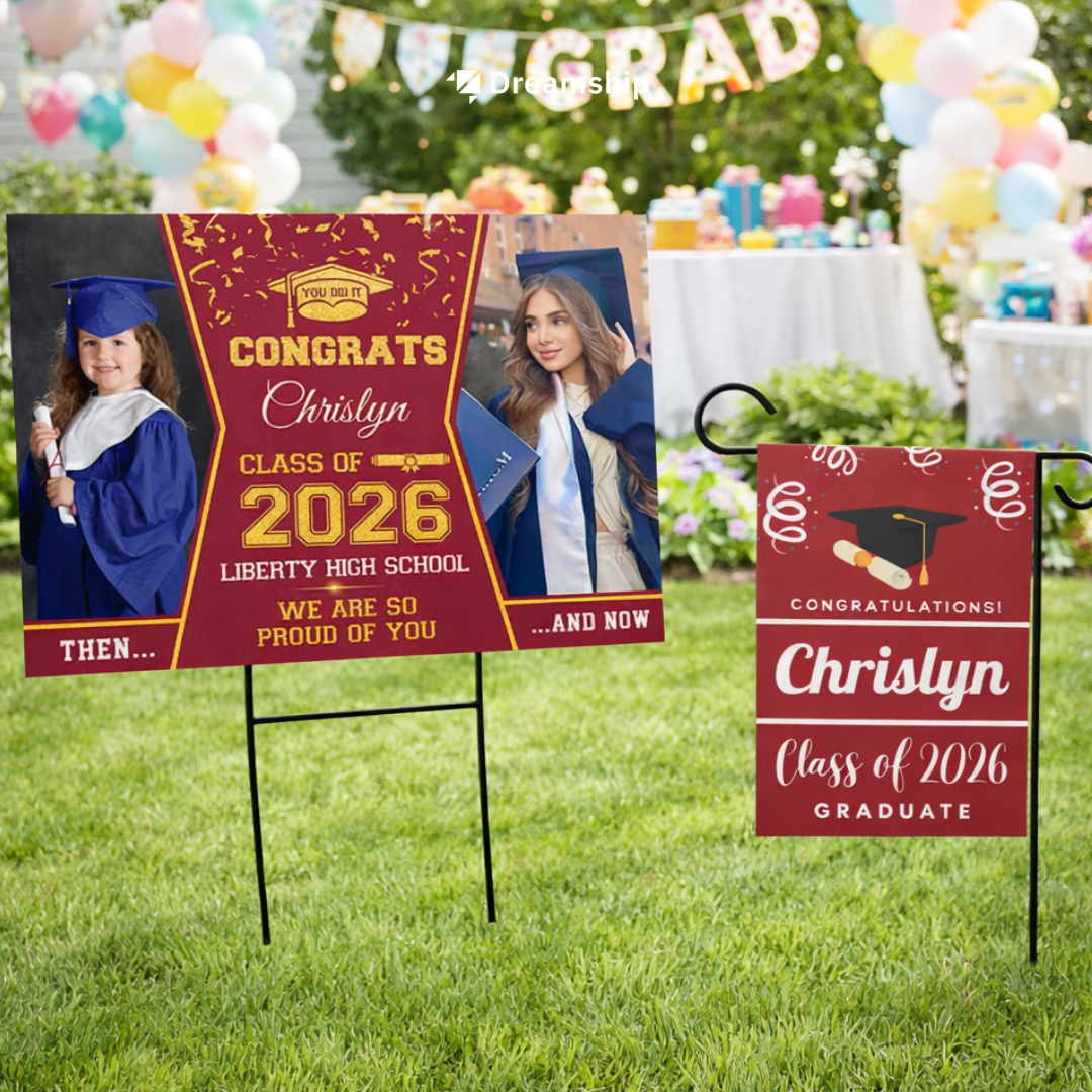 Custom Graduation Yard Sign - Dreamship Trang trí sân ngoài trời