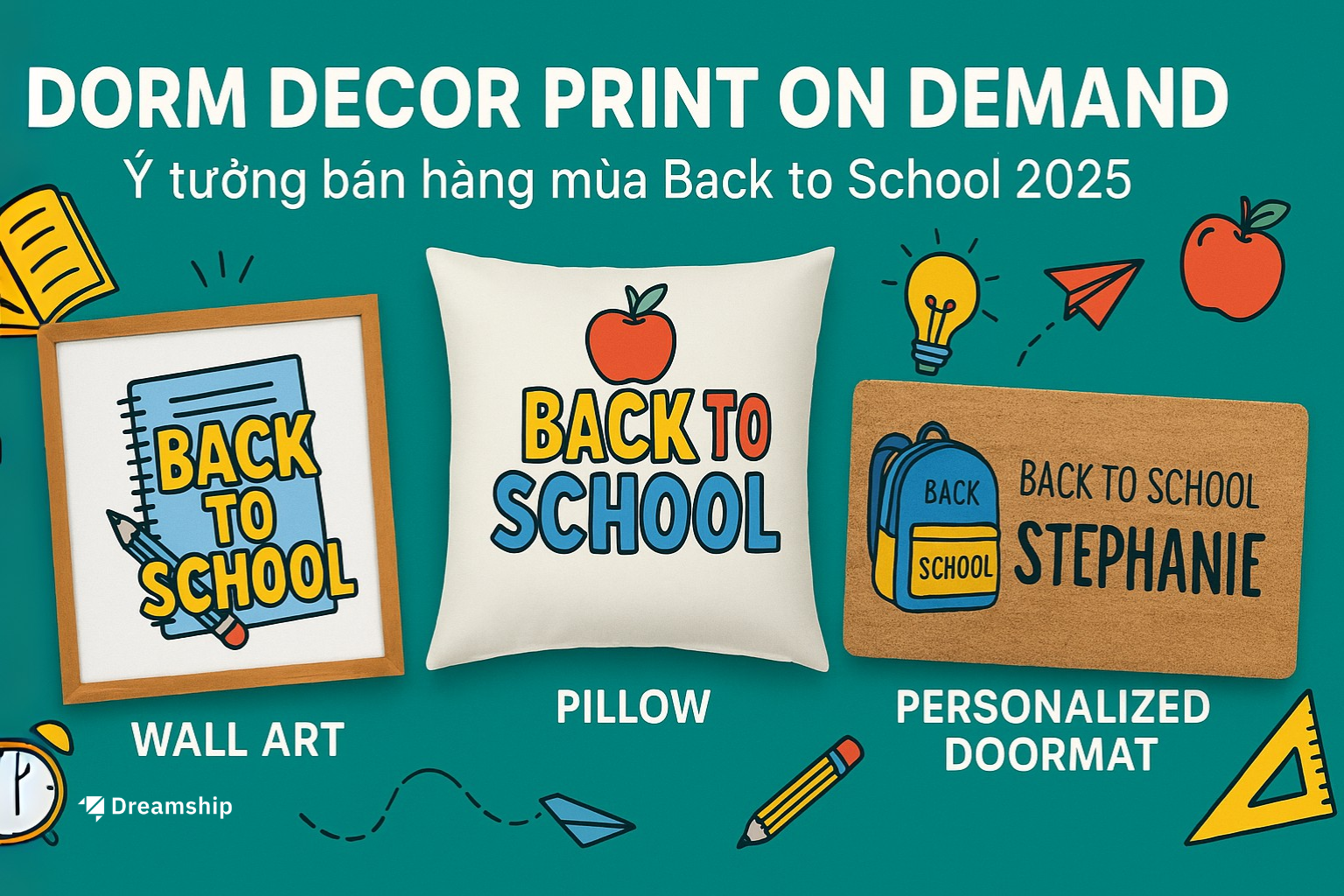 Dorm Decor Print on Demand: Ý tưởng bán hàng mùa Back to School 2025